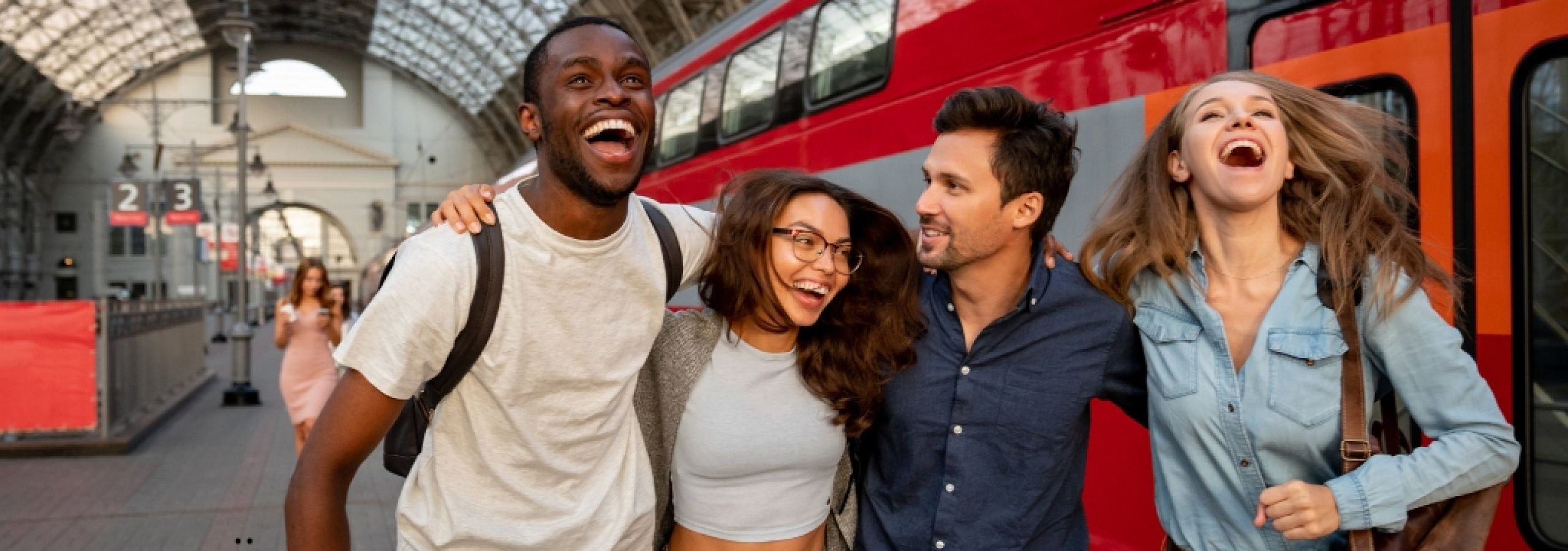 Jonge treinreizigers