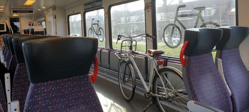 Foto van fiets in de trein