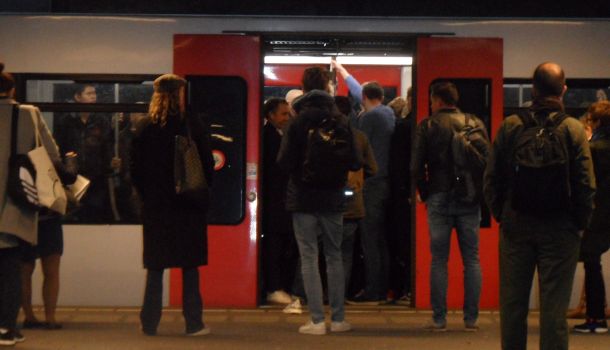 Drukke metro